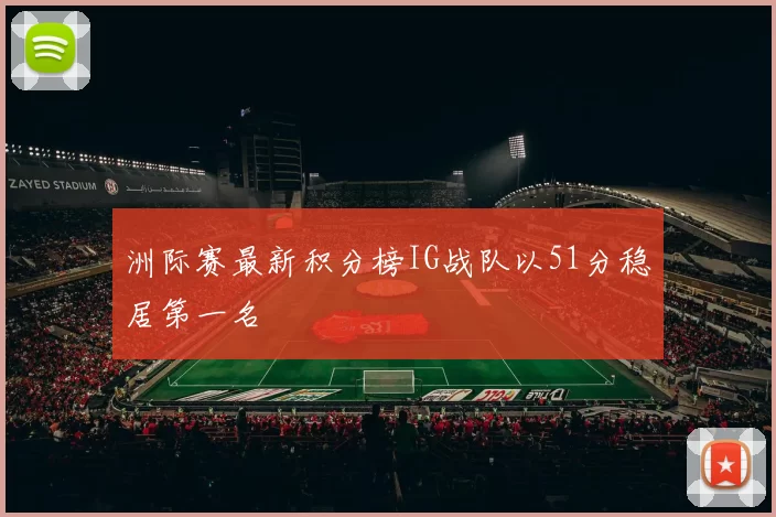 洲际赛最新积分榜IG战队以51分稳居第一名
